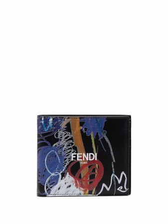 Fendi graphic-print bi-fold wallet