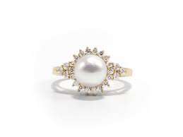 gold pearl wedding ring - Google Search