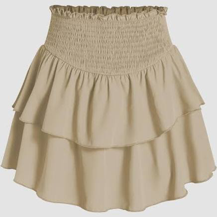 Tan Ruffle Skirt