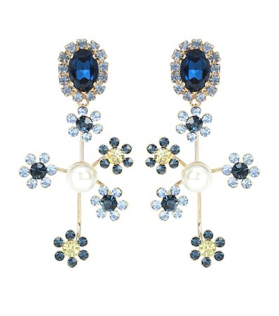Floral cluster clip-on earrings