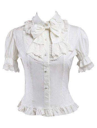 Hugme White Sweet Lolita Blouse at Amazon Women’s Clothing store
