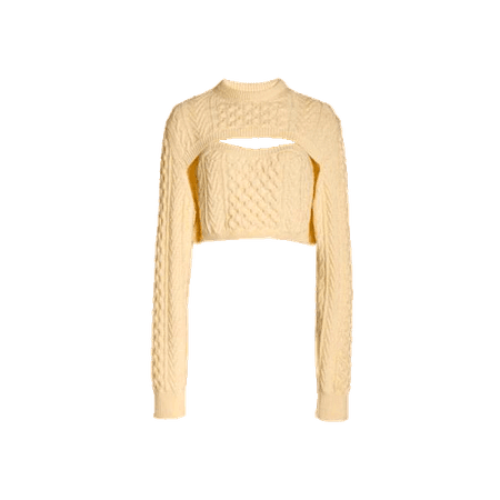 Pastel Yellow Sweater Crop Top Combo (SuHi edit)