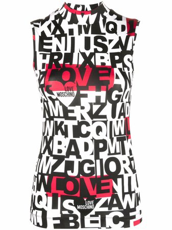 Love Moschino all-over logo-print Tank Top - Farfetch
