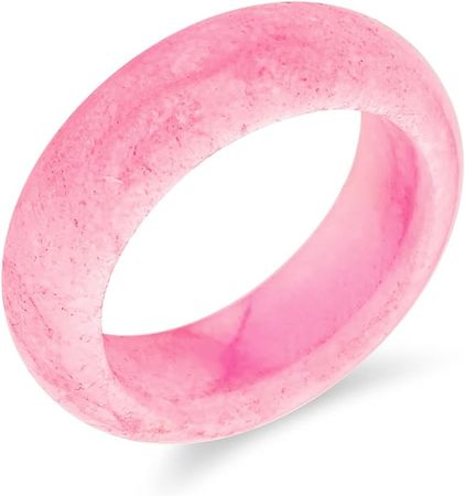 Amazon.com: Bling Jewelry Simple Gemstone Eternity Stackable Dyed Colors Blue Pink golden Green Jade Band Ring For Women For Teen August Birthstone: Clothing, Shoes & Jewelry