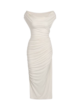 white retro wiggle dress