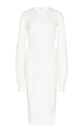 Slash Sleeve Georgette Fitted Midi Dress by Victoria Beckham | Moda Operandi