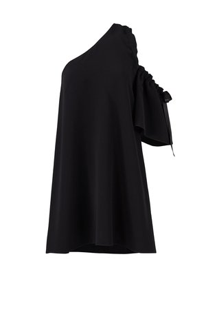 Cinq à Sept Black One Shoulder Gemini Dress
