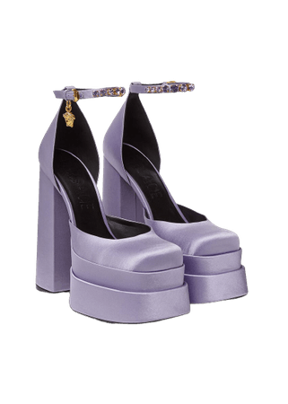 Versace Lavender platform heels