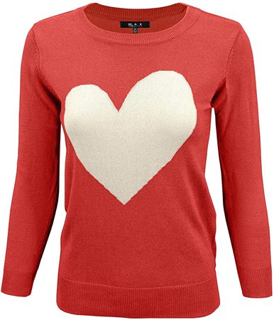 Amazon.com: YEMAK Women's Pullover Sweater Long Sleeve Crewneck Heart Knitted Top Sweaters MK8236-CAMEL/BLACK-L: Clothing