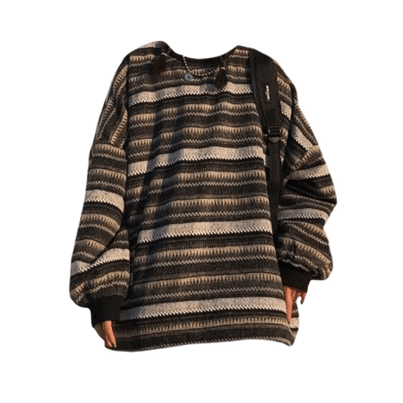 80s Goblincore Sweater Grandpa Closed Cardigan Striped