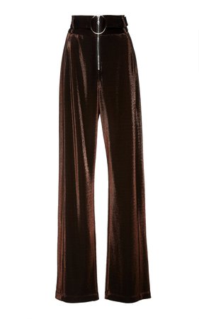 Metallic Jersey High-Rise Wide-Leg Pants by Sally LaPointe | Moda Operandi