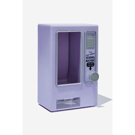 purple mini candy dispenser vending machine