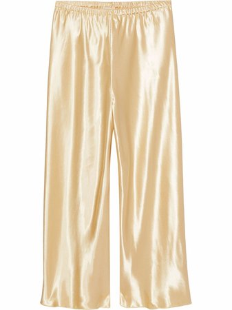 Shop KHAITE Lindy cropped wide-leg trousers with Express Delivery - FARFETCH