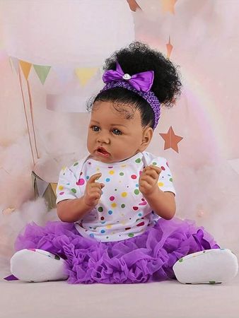 22inch 55cm Lifelike Soft Silicone Reborn Baby Dolls Alive Newborn Princess Toddler Bebe Lovely Dress Up Toy Gift (Some Parts Random) | SHEIN USA