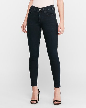 Mid Rise Supersoft Dark Wash Ankle Skinny Jeans
