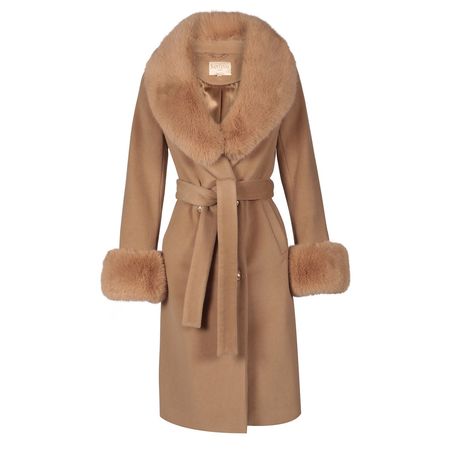 'An American In Paris' 100% Cashmere & Wool Coat In Brown | Santinni | Wolf & Badger