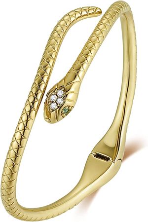 Amazon.com: Presentski Snake Bracelets Gold Open Bangle Cuff Bracelet Snake Jewelry for Women Girls Serpent Wrap Bypass Bracelet Adjustable: Clothing, Shoes & Jewelry