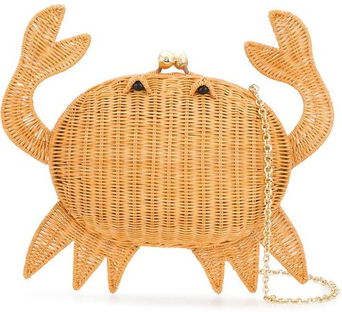 Crab-Shaped Straw Crossbody Bag