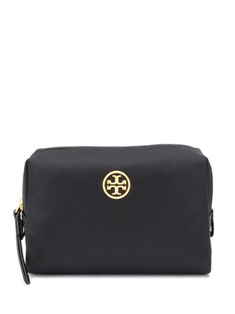 Shop Tory Burch gold-tone logo plaque make up mag with Express Delivery - FARFETCH