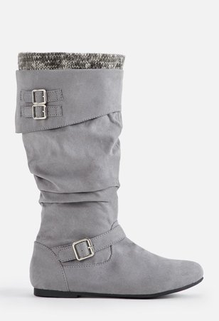 Andromeda Slouchy Sweater Cuff Boot in Gray - Get great deals at JustFab