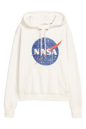 Printed hooded top - White/NASA - Ladies | H&M GB