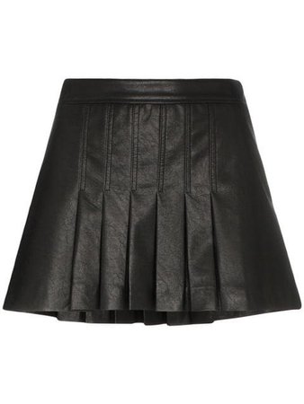 We11done pleated faux-leather mini skirt