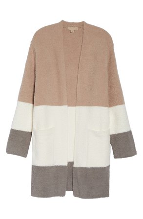 Barefoot Dreams® CozyChic™ Colorblock Open Front Long Cardigan | Nordstrom