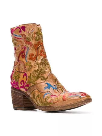 Fauzian Jeunesse embroidered ankle boots £560 - Fast Global Shipping, Free Returns
