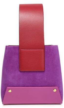 Tab Two-tone Textured-leather Tote