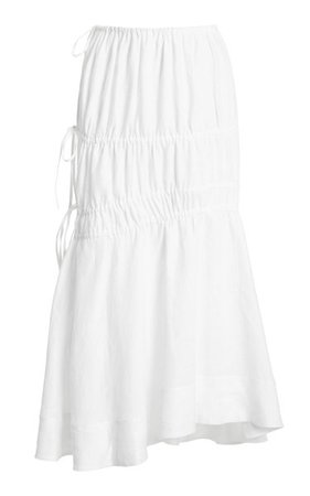 Susanna Ruched Linen Midi Skirt By Brock Collection | Moda Operandi