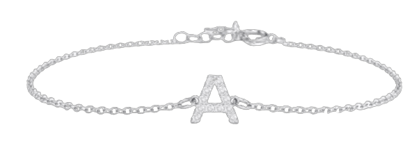 Pavé Initial Bracelet - A