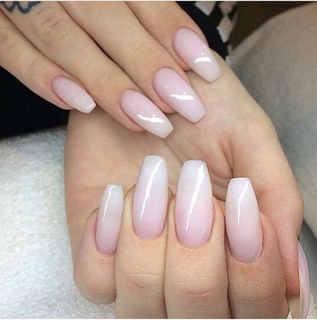 omber pink and white nails