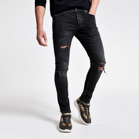 Black skinny ripped jeans