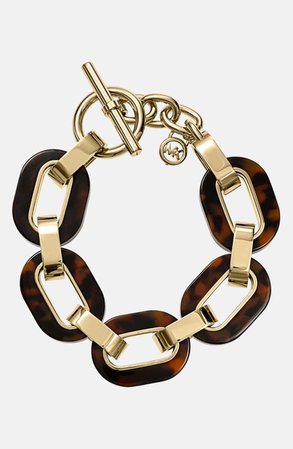 Michael Kors 'Modernist Glitz' Tortoiseshell Chain Link Toggle Bracelet | Nordstrom
