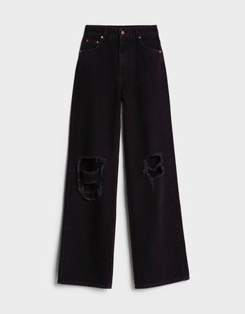 Wide-leg '90s jeans - Denim - Woman | Bershka