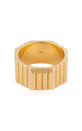 Octagon 18k Gold-Plated Ring By Ivi | Moda Operandi