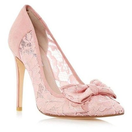 Light Pink Lace Heels w/ Bow