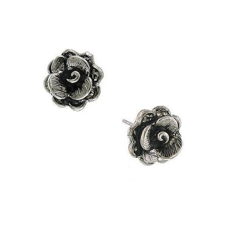 1928 Jewelry Silver-Tone Flower Stud Earrings