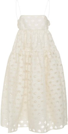 Cecilie Bahnsen Sofie Cotton-Blend Midi Dress Size: 6