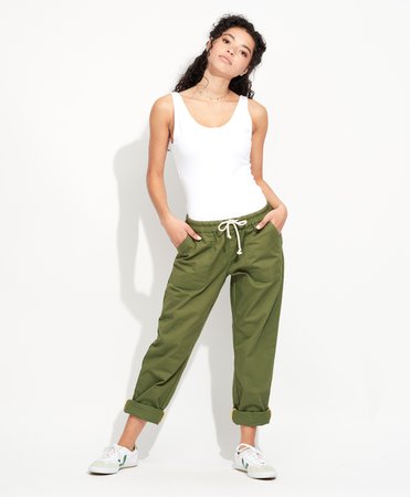 Women’s Woven Roll Up Pant made with Organic Cotton | Pact