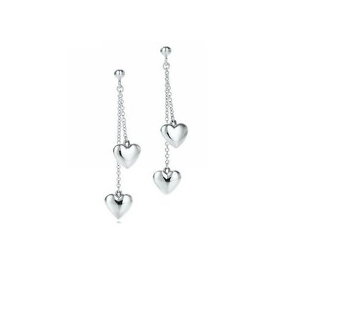 Tiffany & Co. Silver Double Heart Dangling Earrings - Tradesy