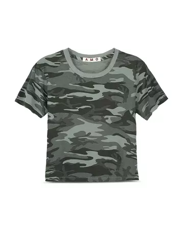 AMO Babe Camouflage Print Cropped Tee | Bloomingdale's
