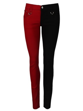 half red and half black pants - Google Search
