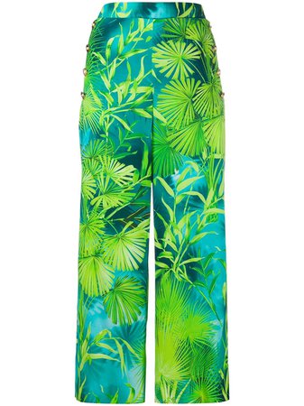 Versace Jungle Print Cropped Trousers - Farfetch