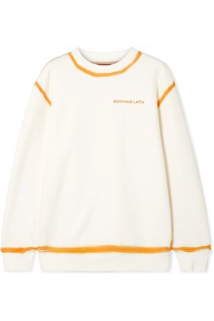 Eckhaus Latta | Two-tone cotton-jersey sweatshirt | NET-A-PORTER.COM