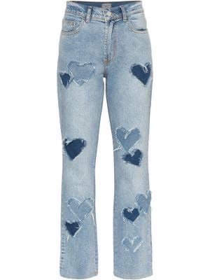 heart patch jeans