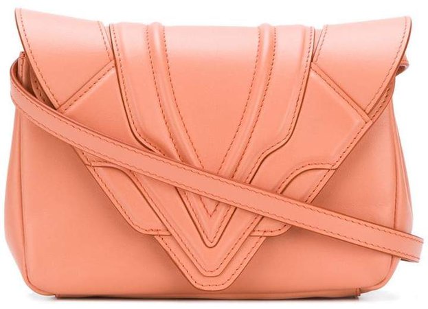 panelled flap handbag