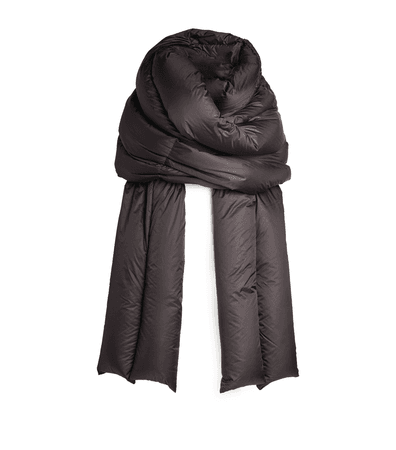 Rick Owens Oversized Down Padded Scarf Black