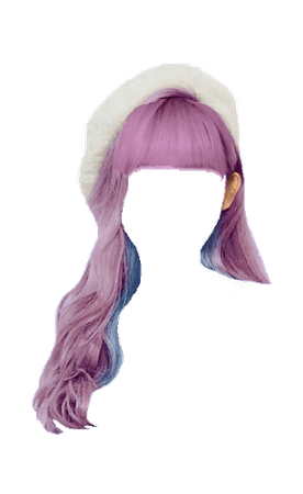 Dona Love Hair | Purple Blue White Beret Hair with Bangs 2 (Dei5 Edit)