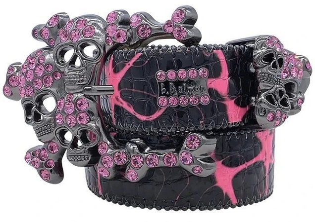 pink skull belt